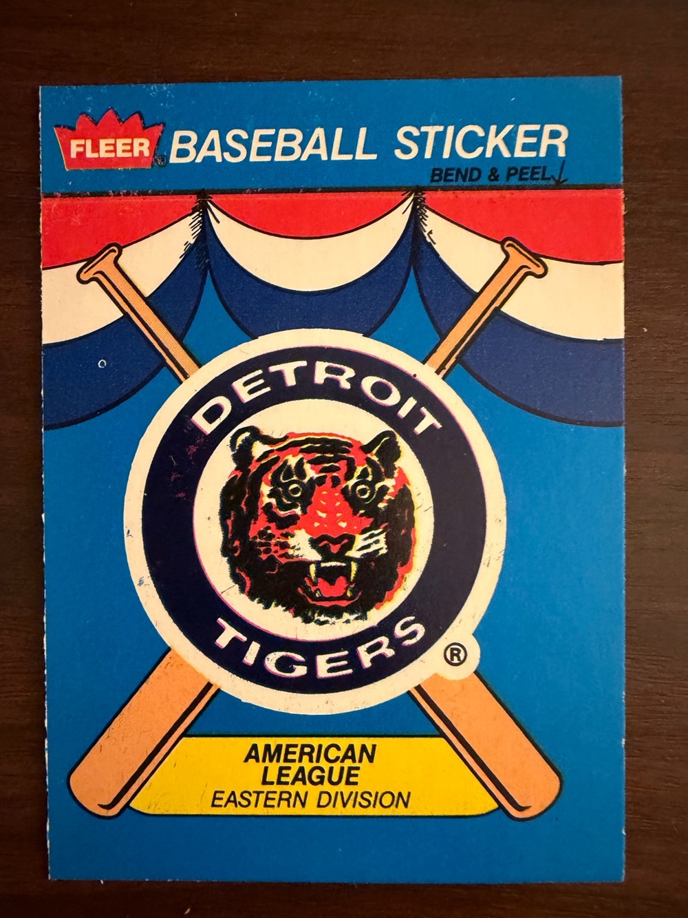 NWOT- Peel off Sticker Card of the 1989 Detroit Tigers Baseball Team
